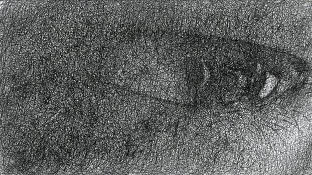 Human eye hand draw digital art illustration