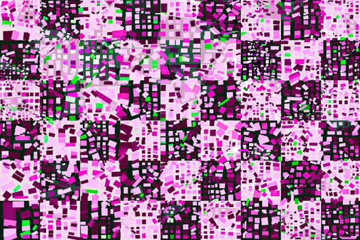 Artwork of abstract composition made with geometrical shapes and elements