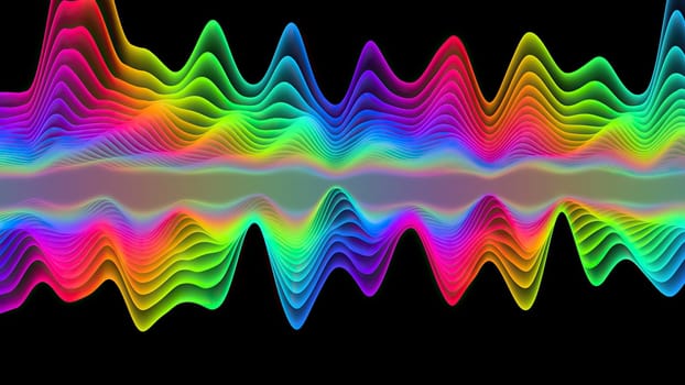 Wave line flowing rainbow color