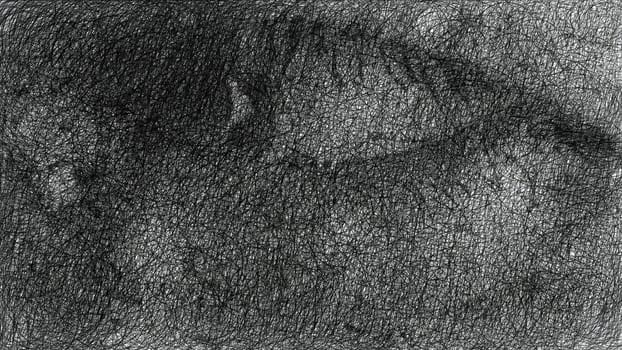 Human eye hand draw digital art illustration