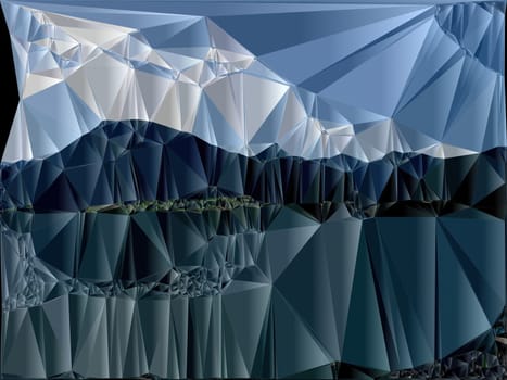 Artwork of abstract composition made with geometrical shapes and elements