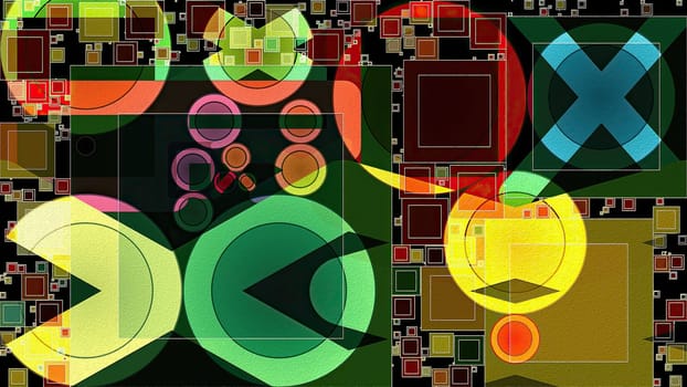 Artwork of abstract composition made with geometrical shapes and elements,Artwork of abstract composition made with geometrical shapes and elements