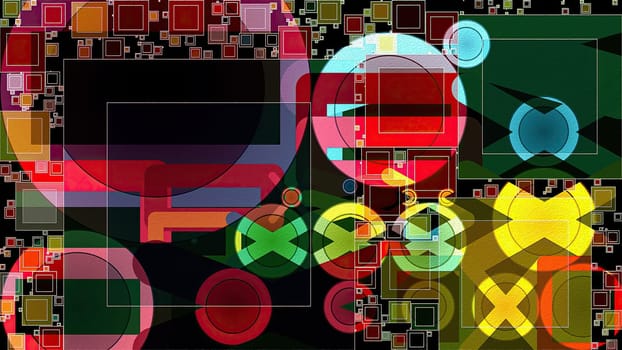 Artwork of abstract composition made with geometrical shapes and elements,Artwork of abstract composition made with geometrical shapes and elements
