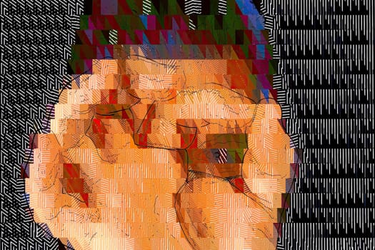 Artwork of abstract composition made with shapes and elements,Artwork of abstract composition made with shapes and elements
