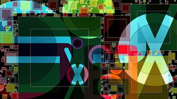 Artwork of abstract composition made with geometrical shapes and elements,Artwork of abstract composition made with geometrical shapes and elements