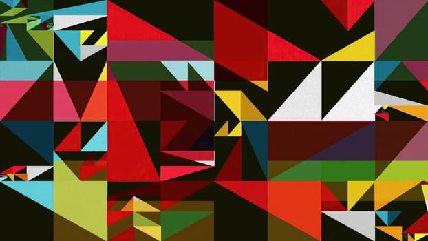 Artwork of abstract composition made with geometrical shapes and