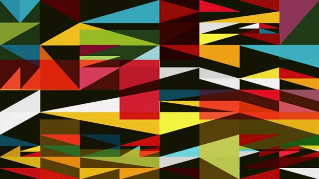 Artwork of abstract composition made with geometrical shapes and