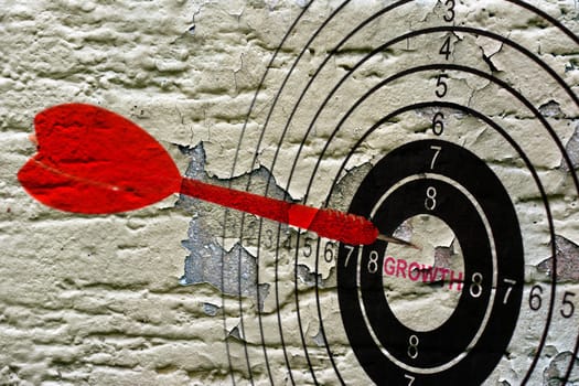 Growth target on grunge background