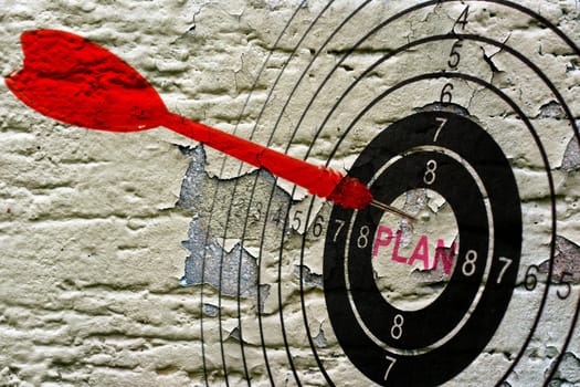 Plan target grunge concept