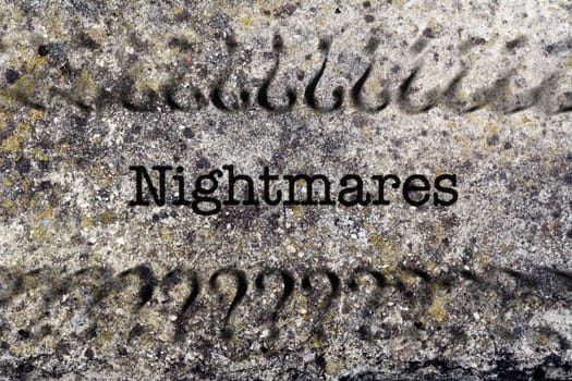 Nightmares concept on grunge background