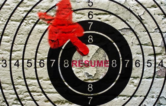 Resume target grunge concept