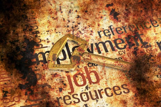 Golden key on job text