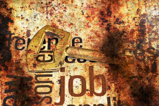 Golden key on job text