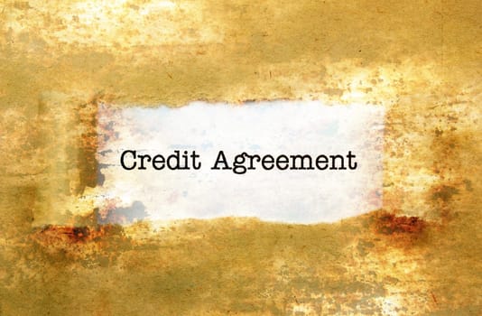 Credit agreement text on wall