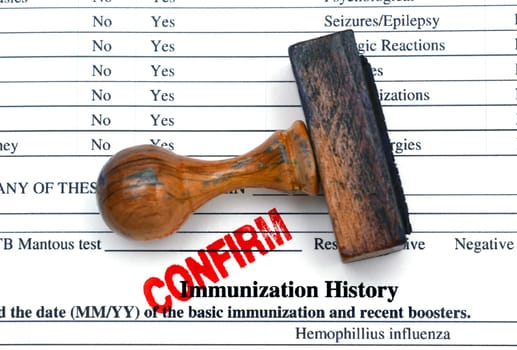 Immunization history form
