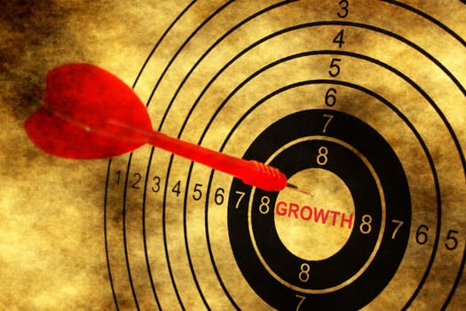 Growth target on grunge background