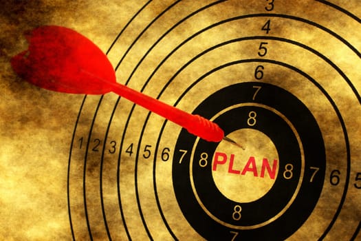 Plan target on grunge background