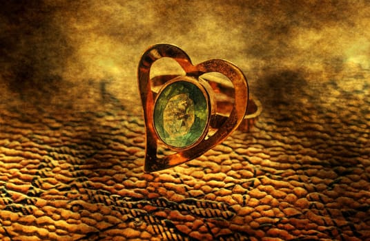 Heart shaped ring grunge concept