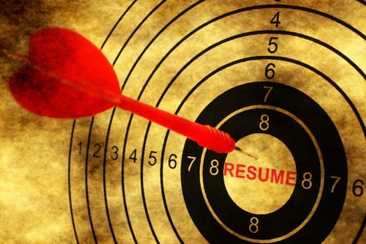 Resume target on grunge background