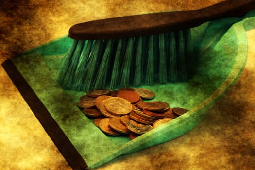 Money trash grunge concept