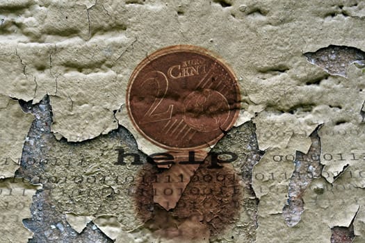 Euro help grunge concept