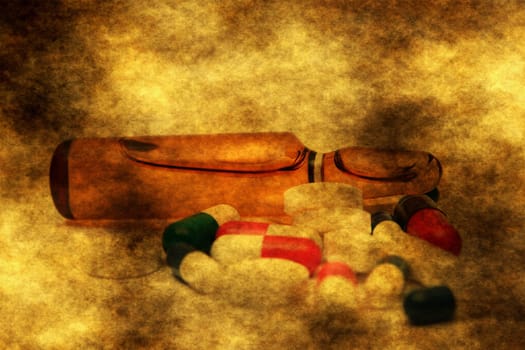Pills grunge concept