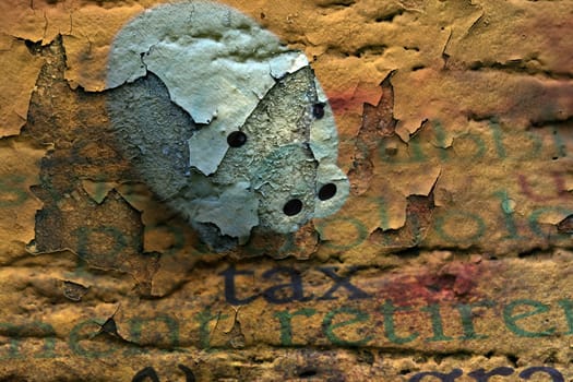 Tax and piggy bank grunge  concept