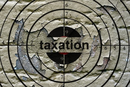 Taxation target grunge concept