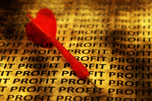 Dart on profit text