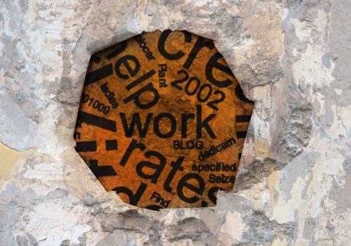Work text on hole