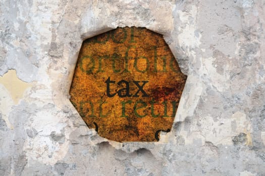 Tax text on hole