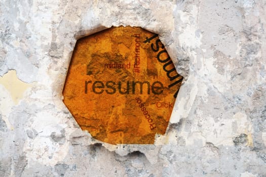 Resume text on hole