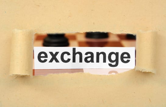Exchange tag on ripped paper