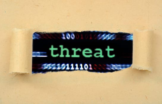 Threat text on ripped paper