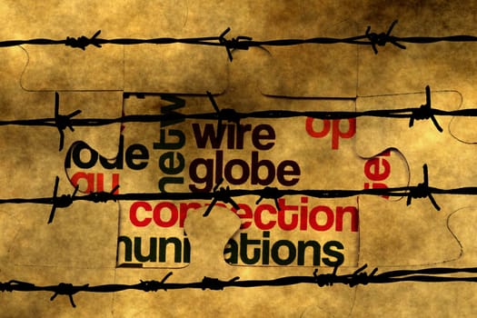 Wire connection puzzle against barbwire