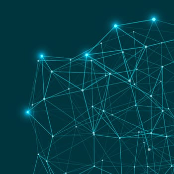 Abstract design connecting dots and lines. Digital technology concept, for website
