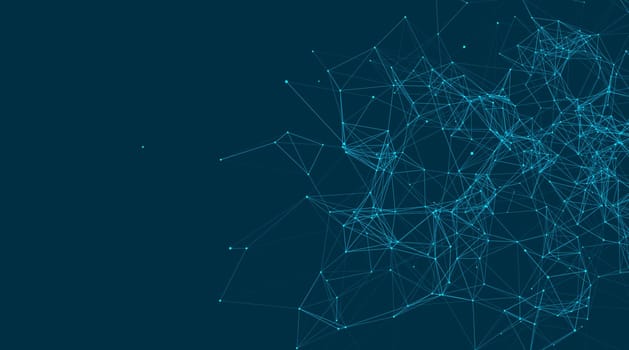 Abstract connections are in space. Background with connecting dots and lines. Connection structure. Vector illustration