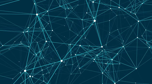 Abstract connections are in space. Background with connecting dots and lines. Connection structure. Vector illustration