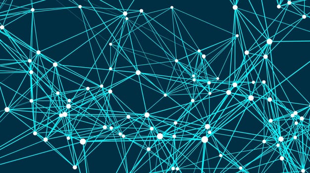 Abstract connections are in space. Background with connecting dots and lines. Connection structure. Vector illustration