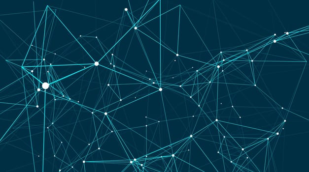 Abstract connections are in space. Background with connecting dots and lines. Connection structure. Vector illustration