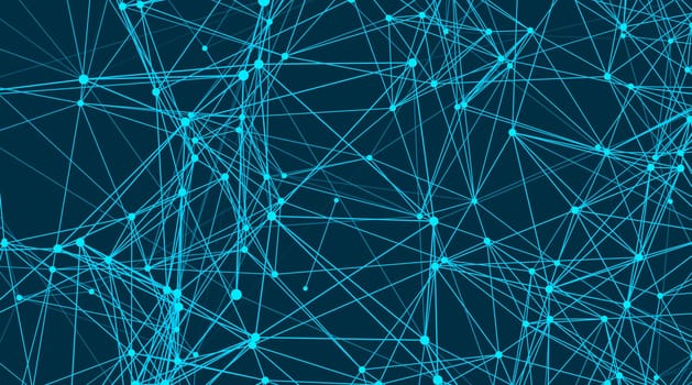 Abstract connections are in space. Background with connecting dots and lines. Connection structure. Vector illustration