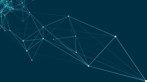 Abstract connections are in space. Background with connecting dots and lines. Connection structure. Vector illustration