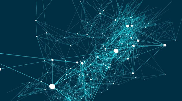Abstract connections are in space. Background with connecting dots and lines. Connection structure. Vector illustration
