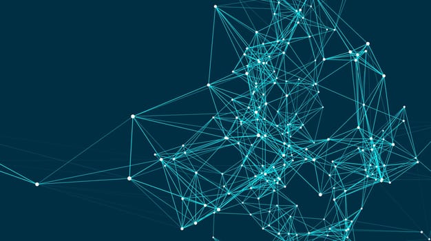 Abstract connections are in space. Background with connecting dots and lines. Connection structure. Vector illustration