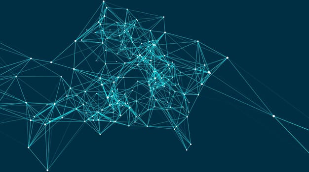 Abstract connections are in space. Background with connecting dots and lines. Connection structure. Vector illustration