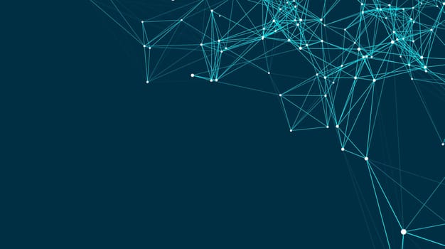 Abstract connections are in space. Background with connecting dots and lines. Connection structure. Vector illustration