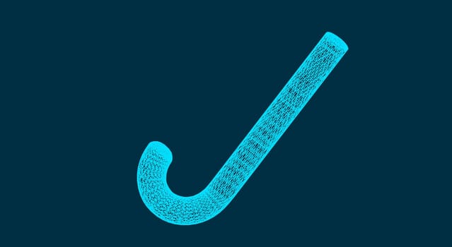 Abstraction with christmas candy stick, consisting of lines and shapes, connection wireframe concept, vector illustration