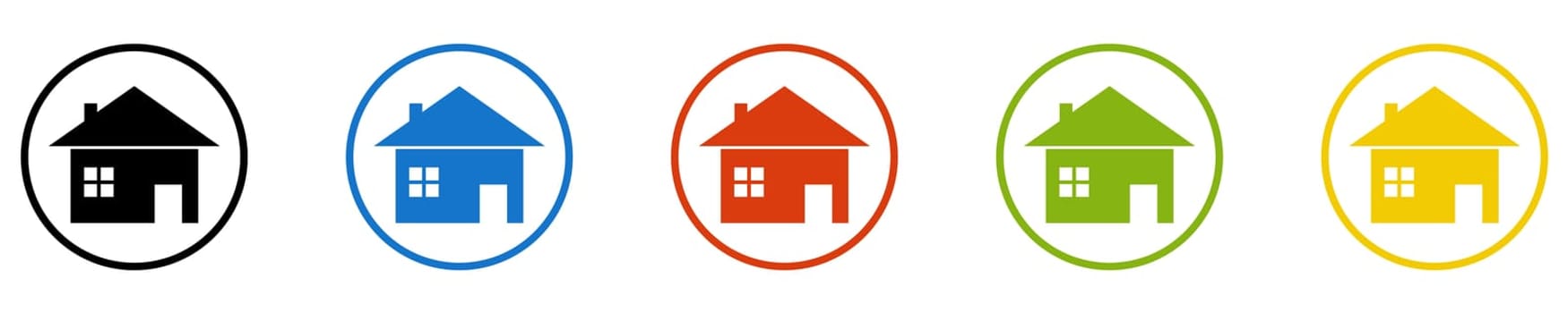House Icon - Set of 5 Buttons: Real Estate or Home