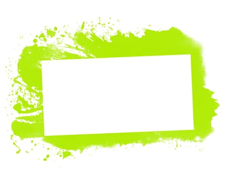 Empty green graffiti frame background