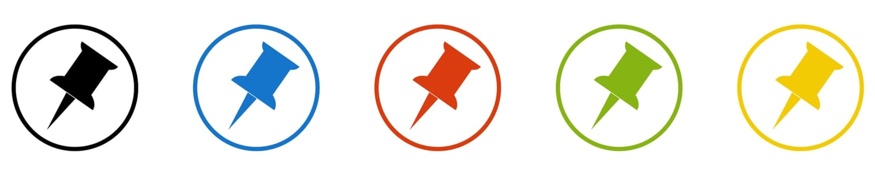 Pin Icon - Set of 5 Buttons: Location, Position or Remember